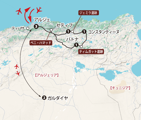 アルジェリア10日間地図sp