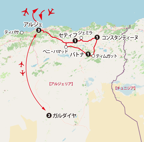 アルジェリア10日間地図sp