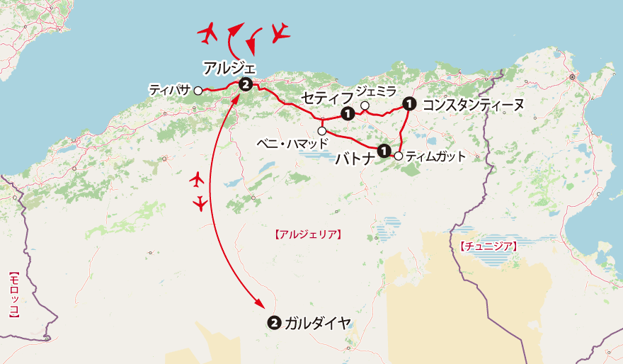 アルジェリア10日間地図pc
