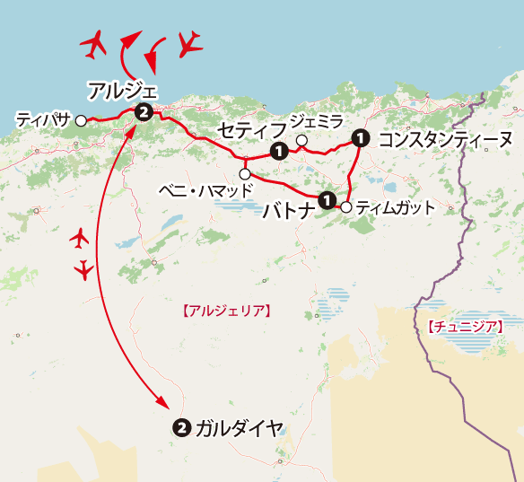 アルジェリア10日間地図sp