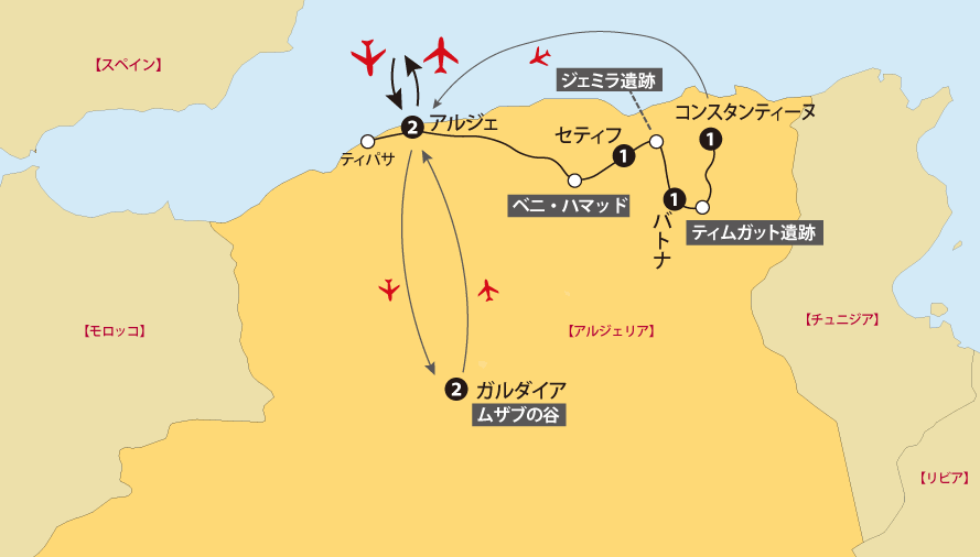 アルジェリア10日間地図pc