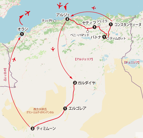 アルジェリア14日間地図sp