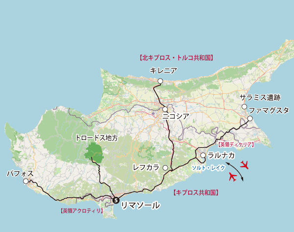 キプロス8日間地図sp
