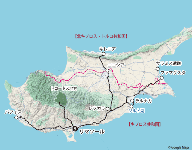 キプロス8日間地図sp