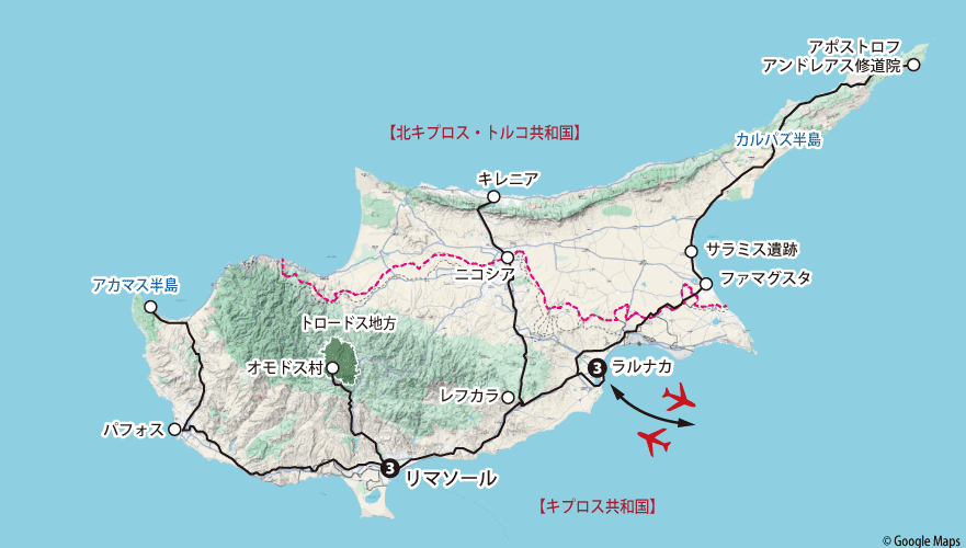 キプロス10日間地図pc