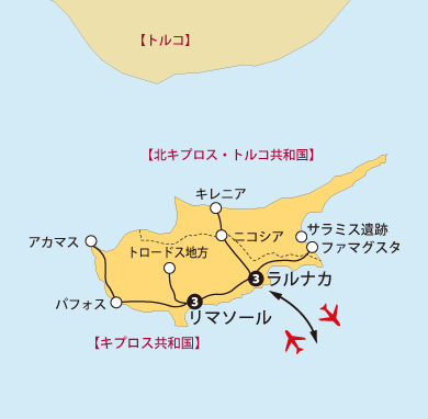 キプロス9日間地図sp