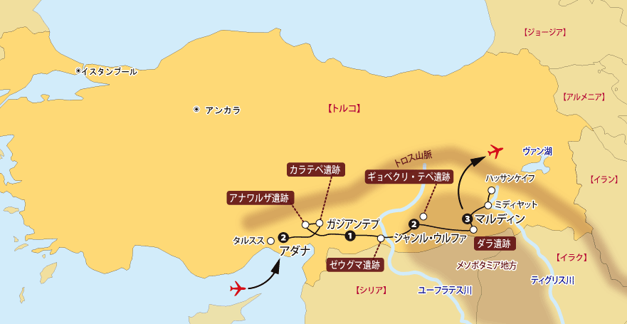 東トルコ12日間地図
