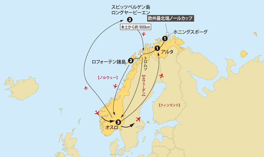 北極圏絶景巡り地図pc
