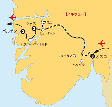 ノルウェー9日間地図sp