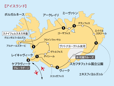アイスランド大自然紀行地図sp