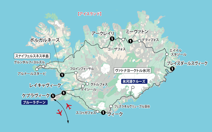 秋のアイスランド地図pc
