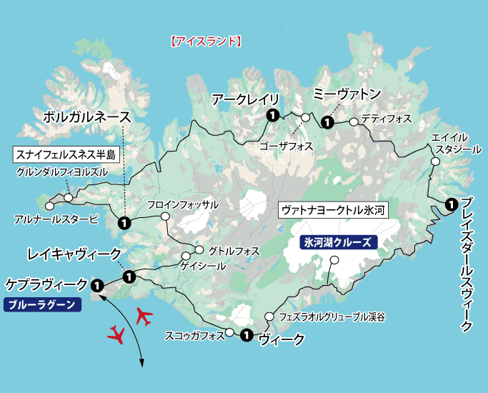秋のアイスランド地図sp