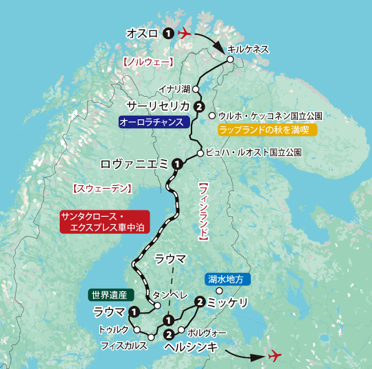ラップランド・フィンランド地図sp