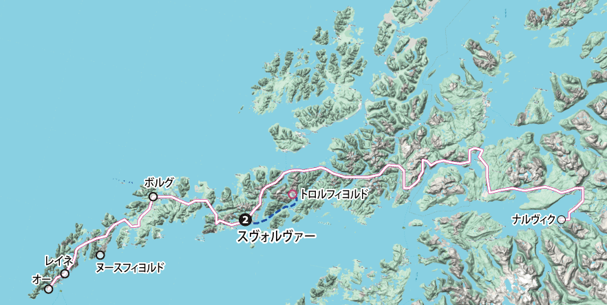 ロフォーテン諸島地図