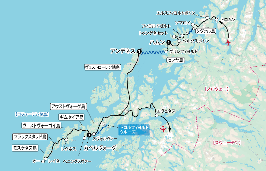 ロフォーテン諸島地図