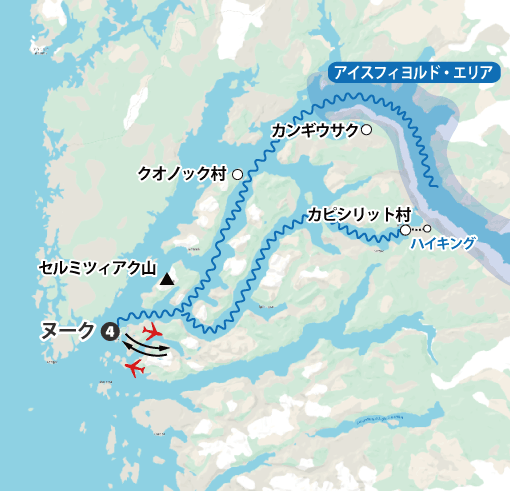 ヌークへの旅地図