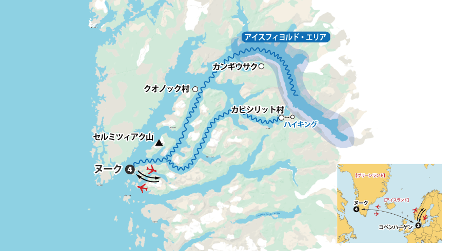 ヌークへの旅詳細地図
