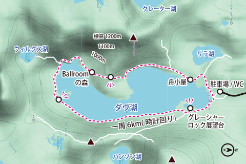 ダヴ湖一周ハイキング地図
