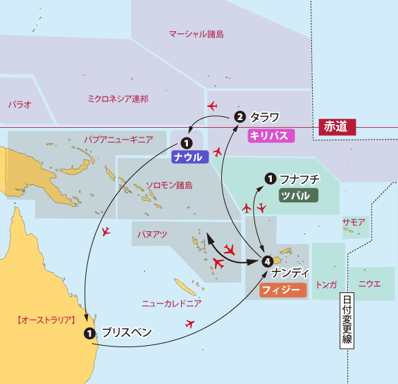 パラオ・ミクロネシア・マーシャル地図sp