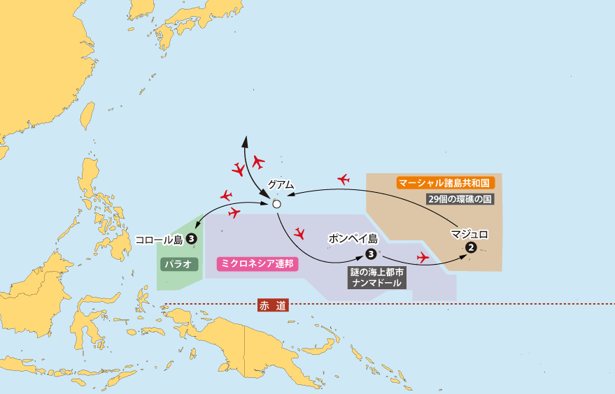 パラオ・ミクロネシア・マーシャル地図pc