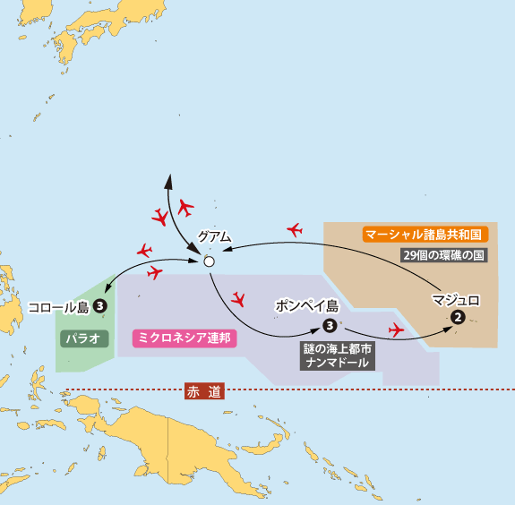 パラオ・ミクロネシア・マーシャル地図sp