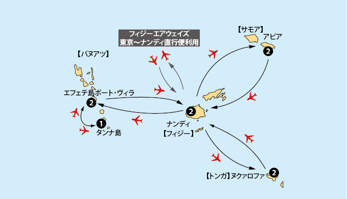 トンガ・サモア・フィジー・バヌアツ地図pc