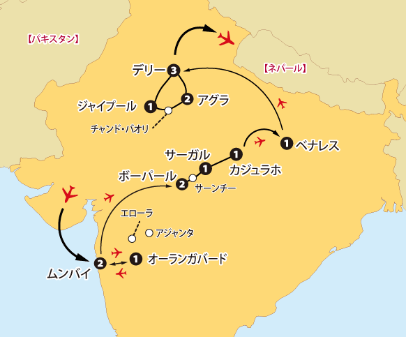 インド大周遊14日間地図sp