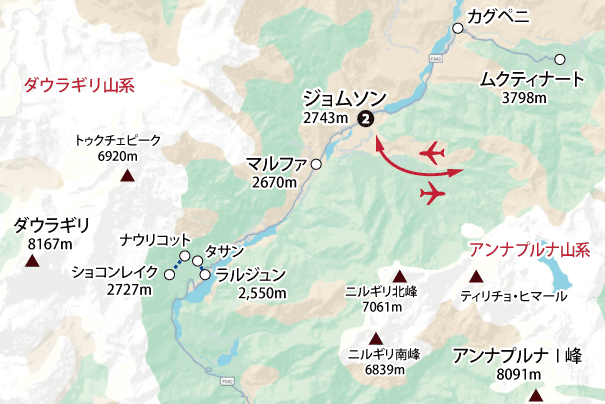 ジョムソン周辺地図