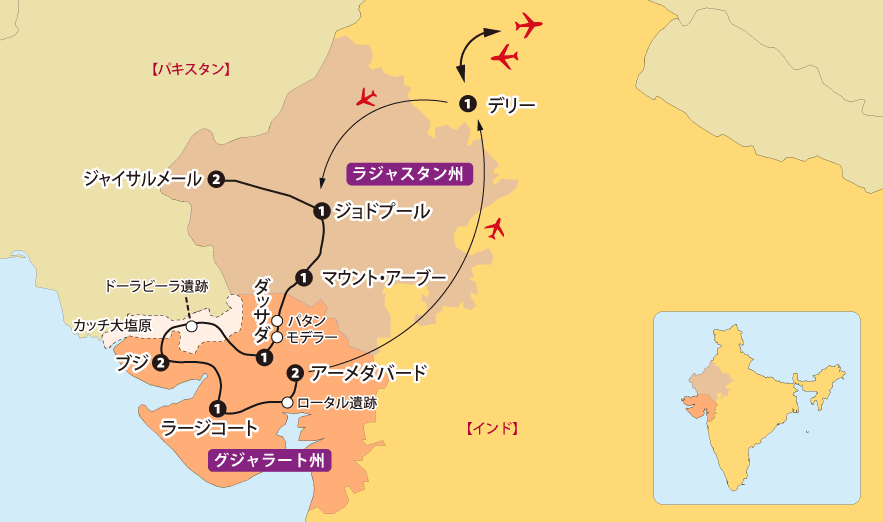 インド大周遊14日間地図pc