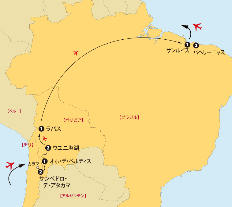 アタカマウユニレンソイス地図