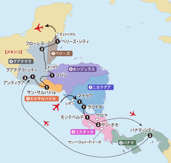 中米７カ国地図sp