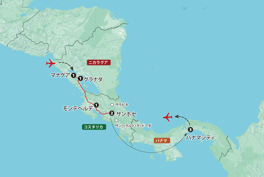 中米７カ国地図pc