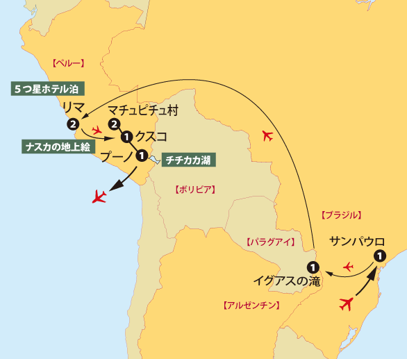 イグアスマチュピチュナスカ地図sp