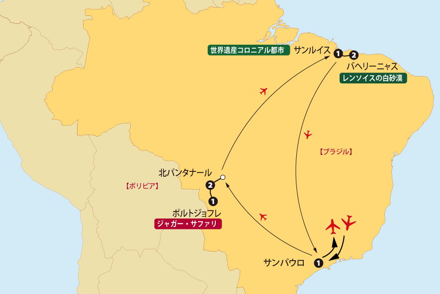 パンタナールジャガーサファリレンソイス地図