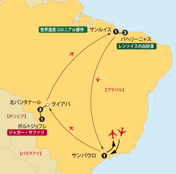パンタナールジャガーサファリレンソイス地図sp