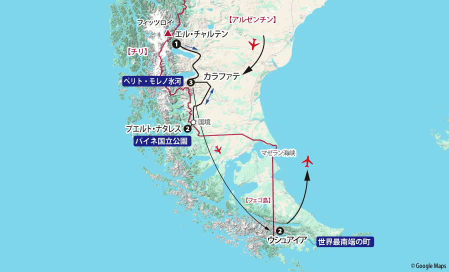 パタゴニア14日間地図pc