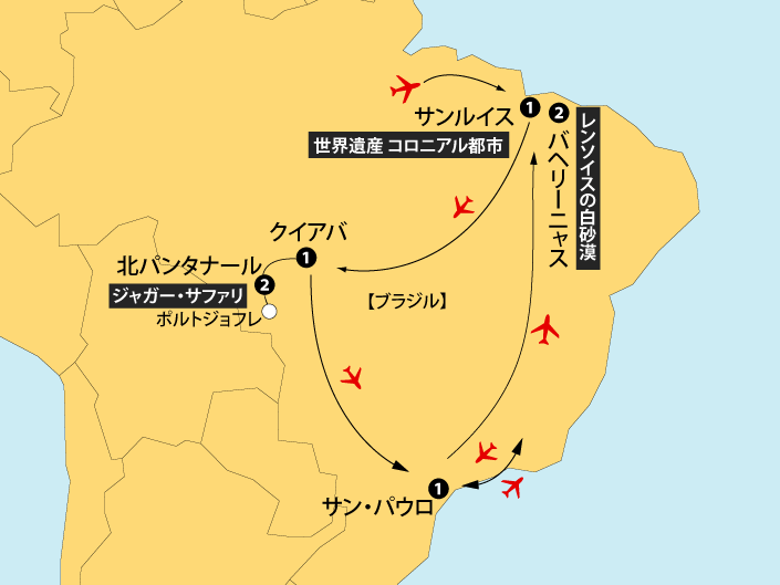 パンタナールジャガーサファリレンソイス地図