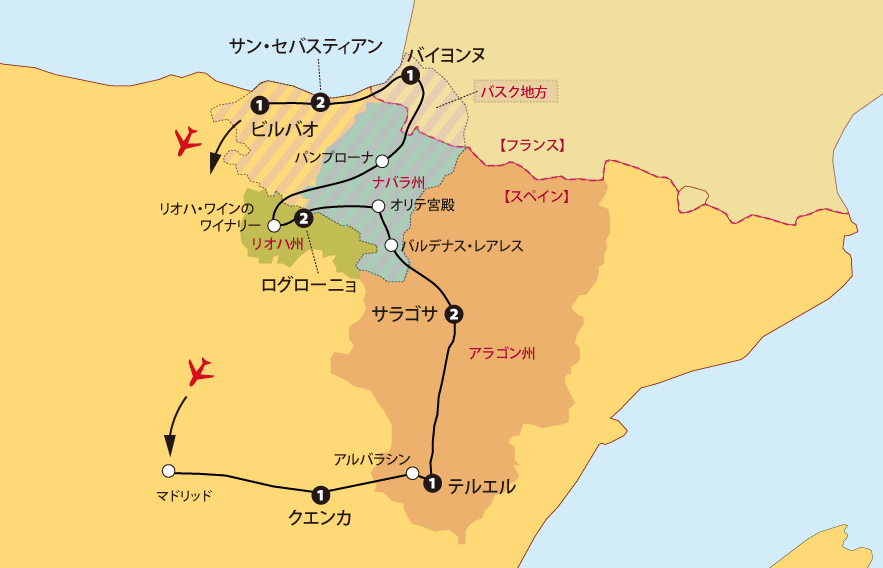 アラゴンナバーラリオハ地図pc