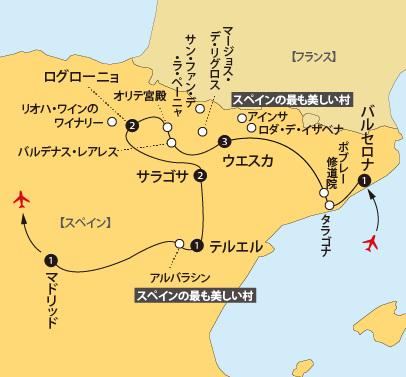 アラゴンナバーラリオハ地図sp