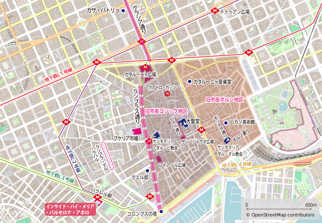 バルセロナホテル周辺地図
