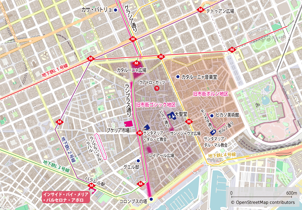 バルセロナホテル周辺地図