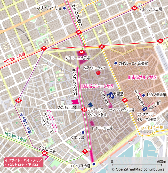 バルセロナホテル周辺地図