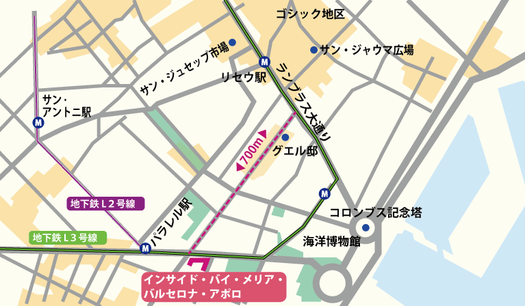 バルセロナホテル周辺地図