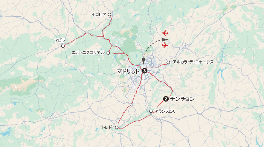 パラドール紀行マドリッド周辺地図pc