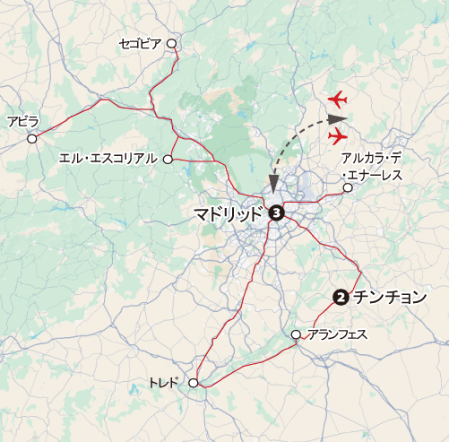 パラドール紀行マドリッド周辺地図sp