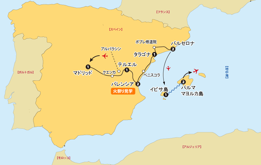 マヨルカイビサ東スペイン地図pc