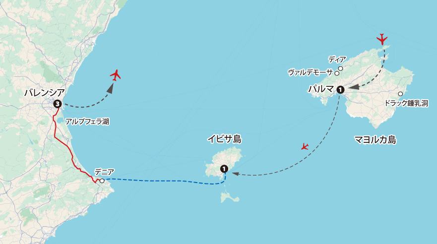 マヨルカイビサ東スペイン地図pc
