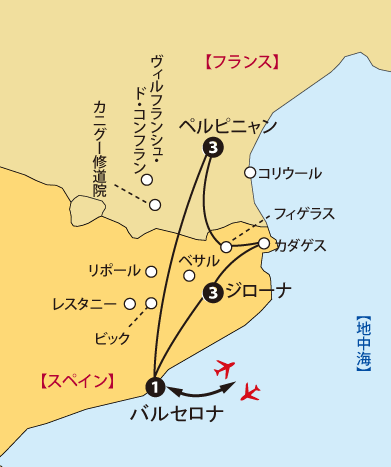 スペインフランスカタルーニャ地図sp