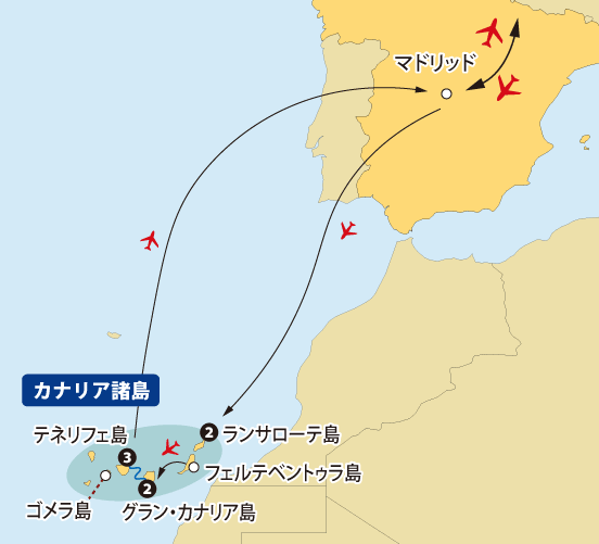 カナリア諸島10日間地図