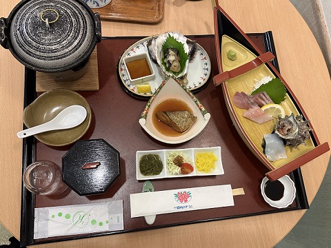 夕食に海の幸